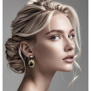 Black Gold 2 Plated Dangle Drop Geometric Statement Jewelry for Women Teen